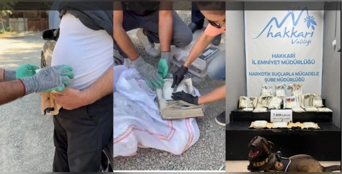 Hakkari'de büyük metamfetamin operasyonu: 7 kilo 800 gram ele geçirildi