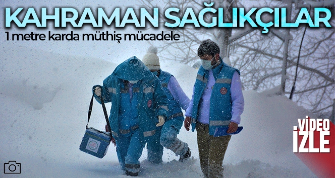 1 metre karda müthiş mücadele