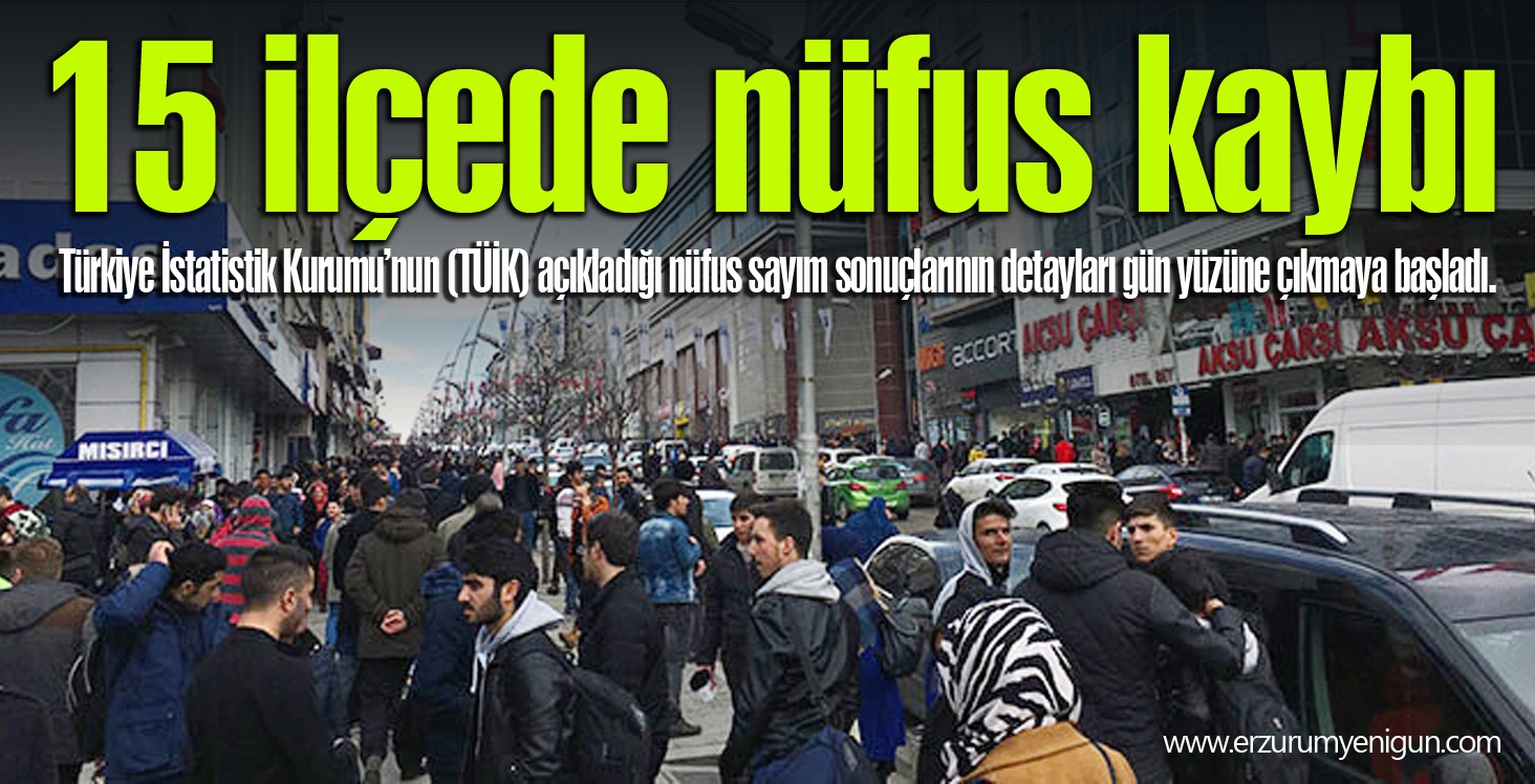 15 ilçede nüfus kaybı