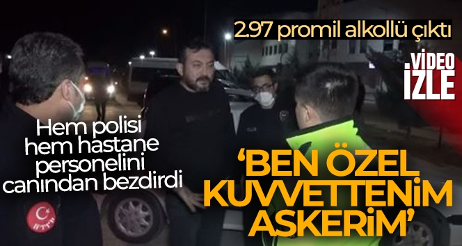 2.97 promil alkolle çakarlı araç kullanırken yakalandı, “Ben özel kuvvettenim, askerim” dedi