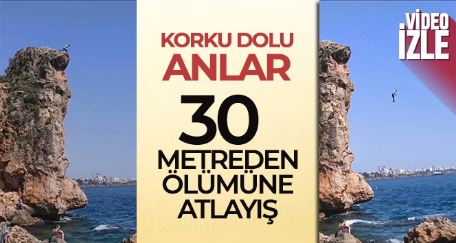 30 metrelik falezlerden canını hiçe sayarak denize atladı