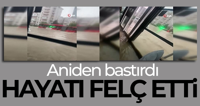 Aniden bastıran yağış Çankayalıları zora soktu