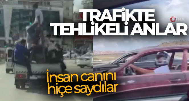 Ankara'da trafikte tehlikeli anlar kamerada