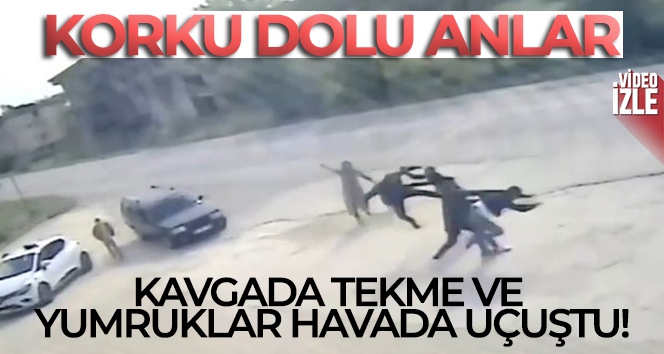 Araçlardan inip tekme tokat birbirlerine girdiler, o anlar kamerada