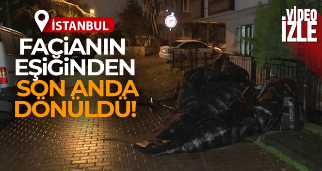 Avcılar'da anne ve kızı çatıdan uçan parçalardan son anda kurtuldu