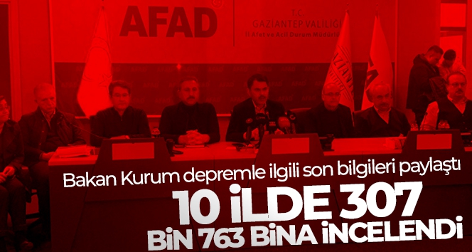 Bakan Kurum depremle ilgili son bilgileri paylaştı: '10 ilde 307 bin 763 bina incelendi'