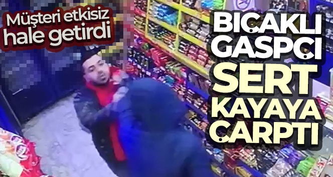 Bıçaklı gaspçı sert kayaya çarptı