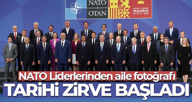 Cumhurbaşkanı Erdoğan, NATO Zirvesi'nde aile fotoğrafı çekimine katıldı !