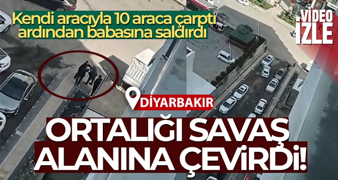Diyarbakır'da bir kişi kendi aracıyla 10 aracı hurdaya çevirdi, ardından babasına saldırdı