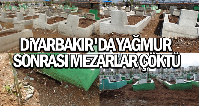 Diyarbakır'da depremde hayatını kaybeden vatandaşların mezarlıkları çöktü