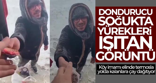 Dondurucu soğukta yürekleri ısıtan görüntü