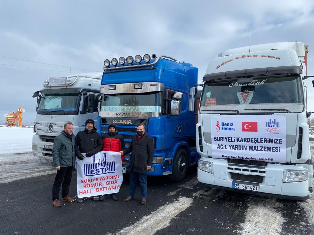 Erzurum Sivil Toplum Platformu’ndan Suriye’ye yardım