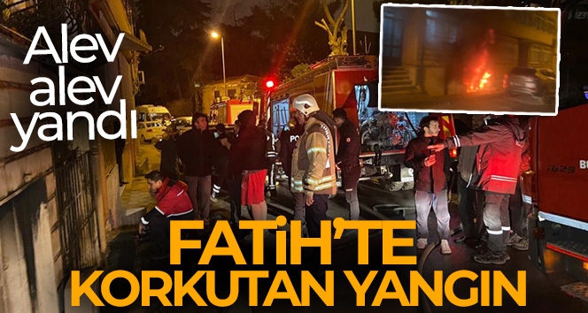 Fatih'te korkutan yangın: Binanın bodrum katı alevlere teslim oldu