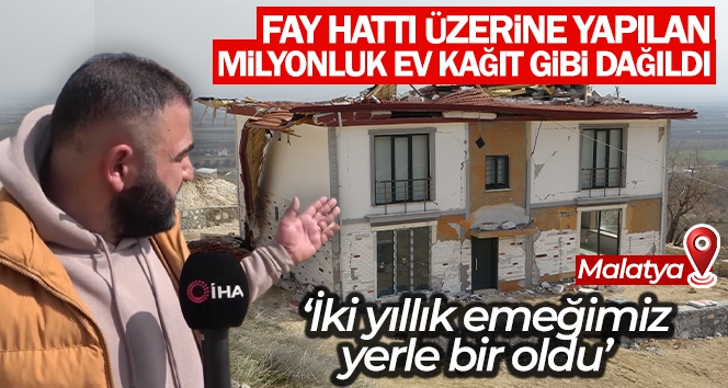 Fay hattı üzerine yapılan milyonluk ev kağıt gibi dağıldı
