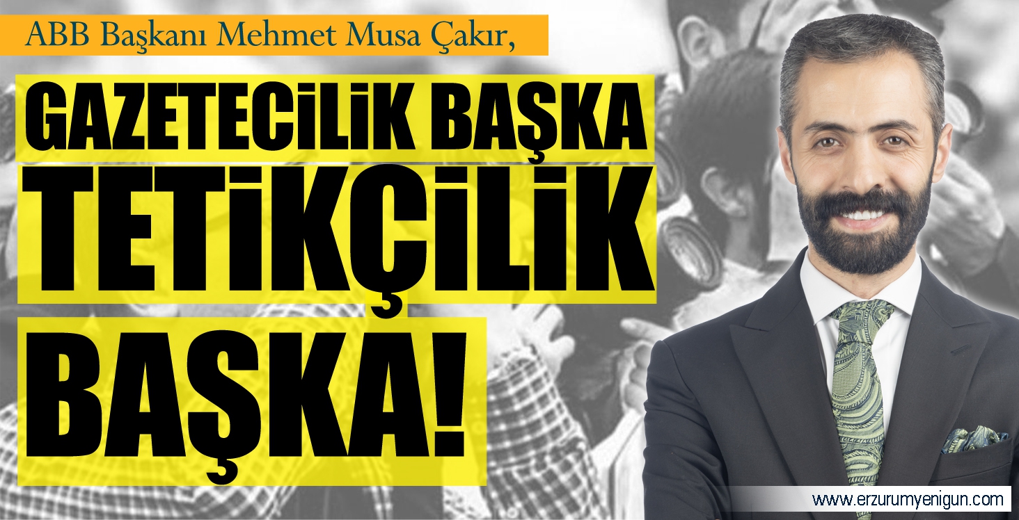 Gazetecilik başka TETİKÇİLİK BAŞKA! 