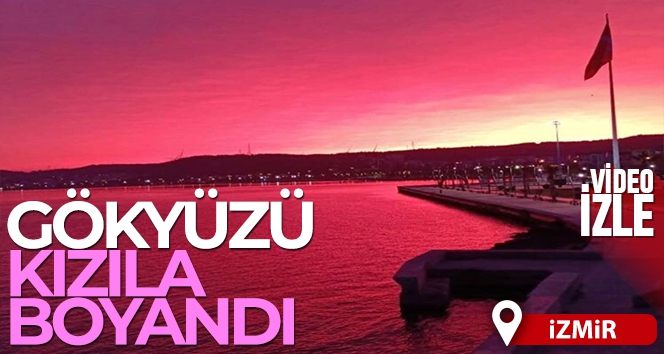İzmirliler güne kızıl gökyüzü ile başladı