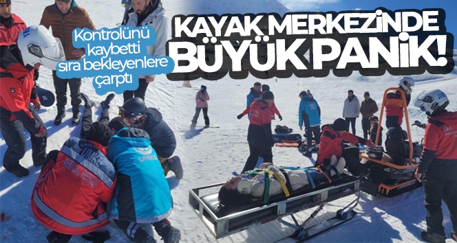 Kayak yaparken kontrolünü kaybetti, sıra bekleyenlere çarptı:4 yaralı