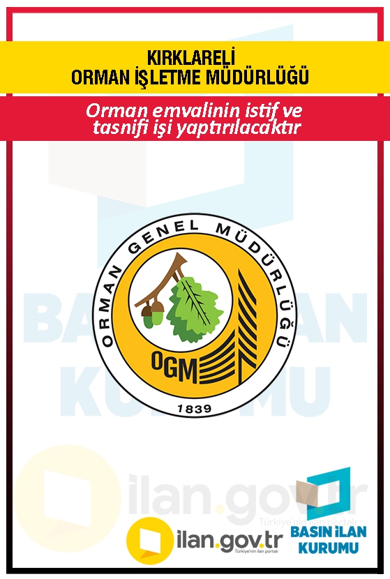 KIRKLARELİ ORMAN İŞLETME MÜDÜRLÜĞÜ 