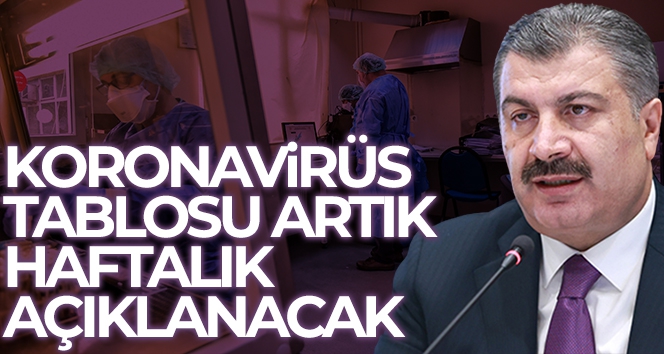 Koronavirüs tablosu haftalık olarak açıklanacak