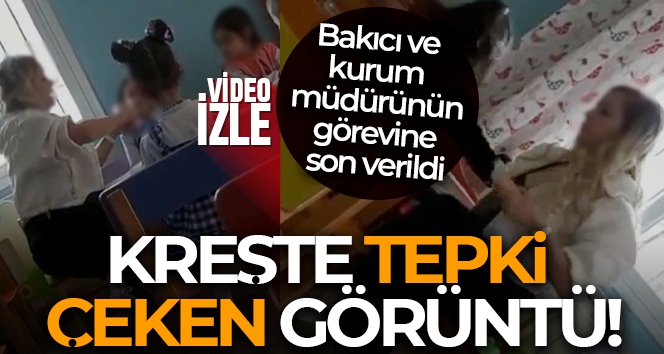 Kreşte tepki çeken görüntü