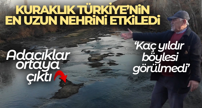 Kuraklık, Türkiye'nin en uzun nehrini etkiledi: Su seviyesi azalan Kızılırmak'ta adacıklar ortaya çıktı