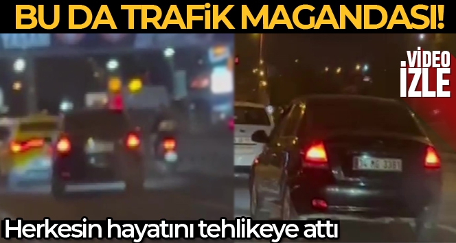 Makas atan trafik magandası kamerada