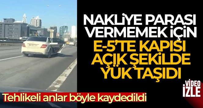 Maltepe'de pes dedirten görüntü, kapısı açık şekilde yük taşıdı