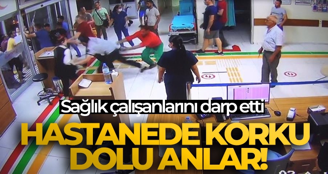 Önce eşini sonra sağlık çalışanlarını darp etti