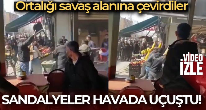 Ortalığı savaş alanına çevirdiler, sandalyeler havada uçuştu