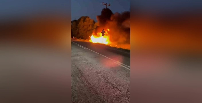 Patnos'ta otomobil kazası ve yangın: İki genç yaralı