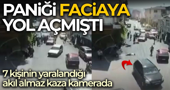 Sakarya'da 7 kişinin yaralandığı akıl almaz kaza kamerada