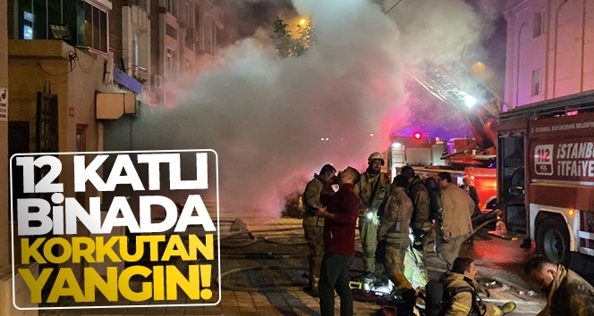 Sultangazi'de 12 katlı binada korkutan yangın: Dumandan etkilenen onlarca vatandaşı itfaiye ekipleri kurtardı