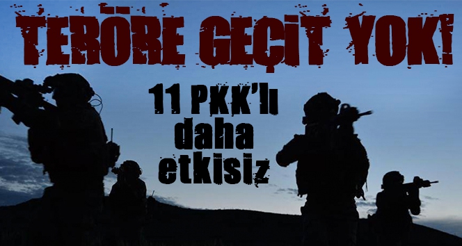 Terörle mücadeleye devam! 11 PKK'lı terörist daha etkisiz