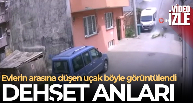 Uçağın düşme anı kamerada