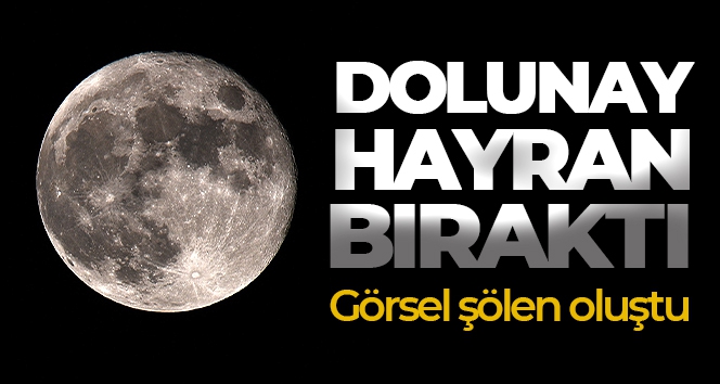 Van Gölü semalarından yükselen dolunay hayran bıraktı