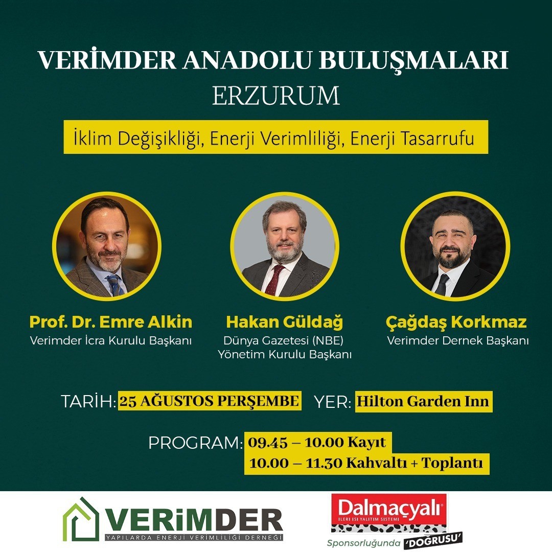 VERİMDER Anadolu Buluşmaları 25 Ağustos'ta Erzurum'da