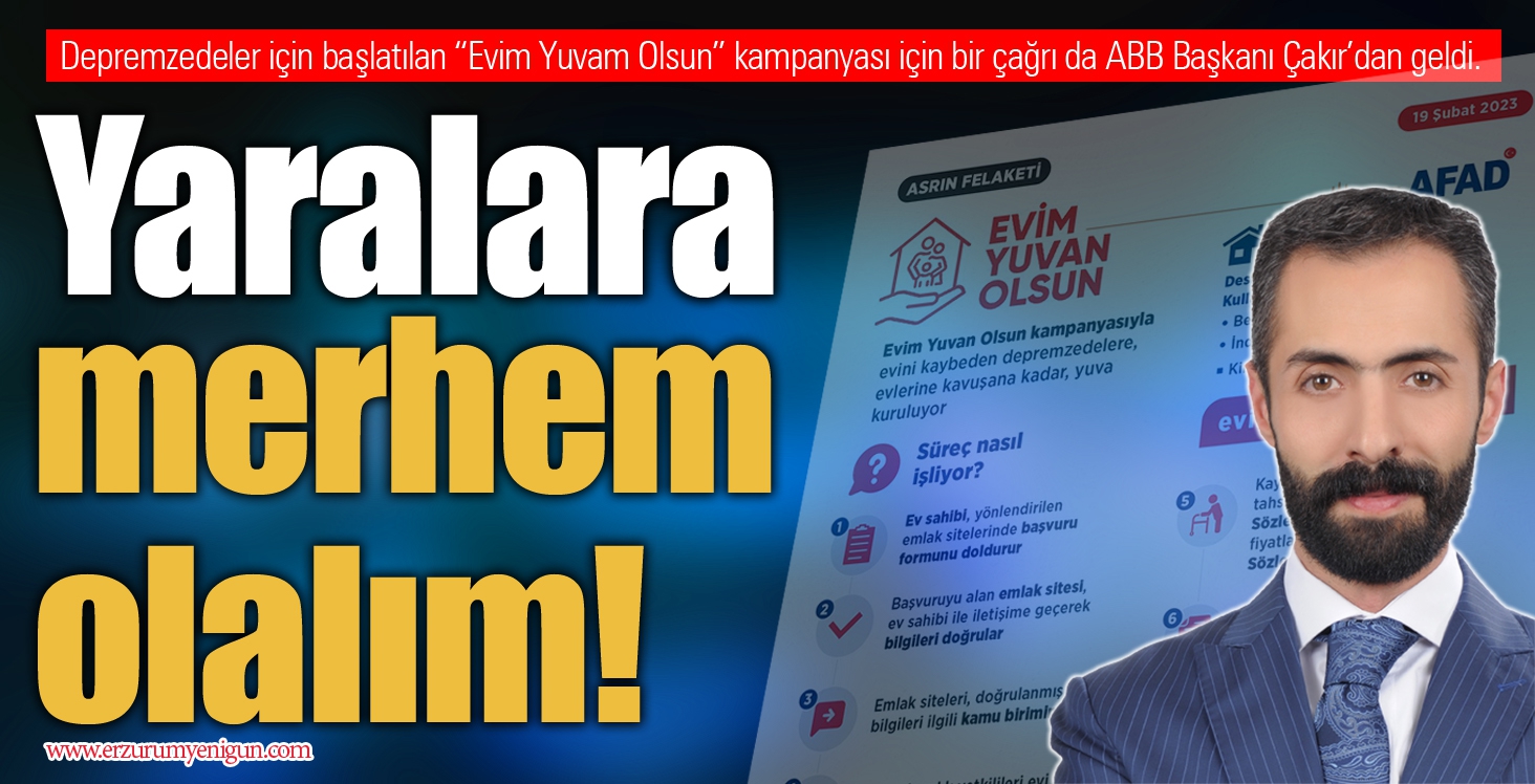 Yaralara merhem olalım! 