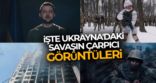 Zelenskiy, Ukrayna'daki savaşın çarpıcı görüntülerini yayınladı