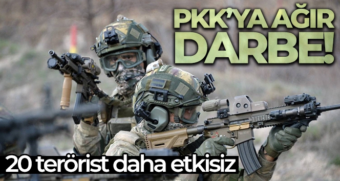 Zeytin Dalı ve Fırat Kalkanı'nda PKK'ya ağır darbe! 20 PKK'lı etkisiz
